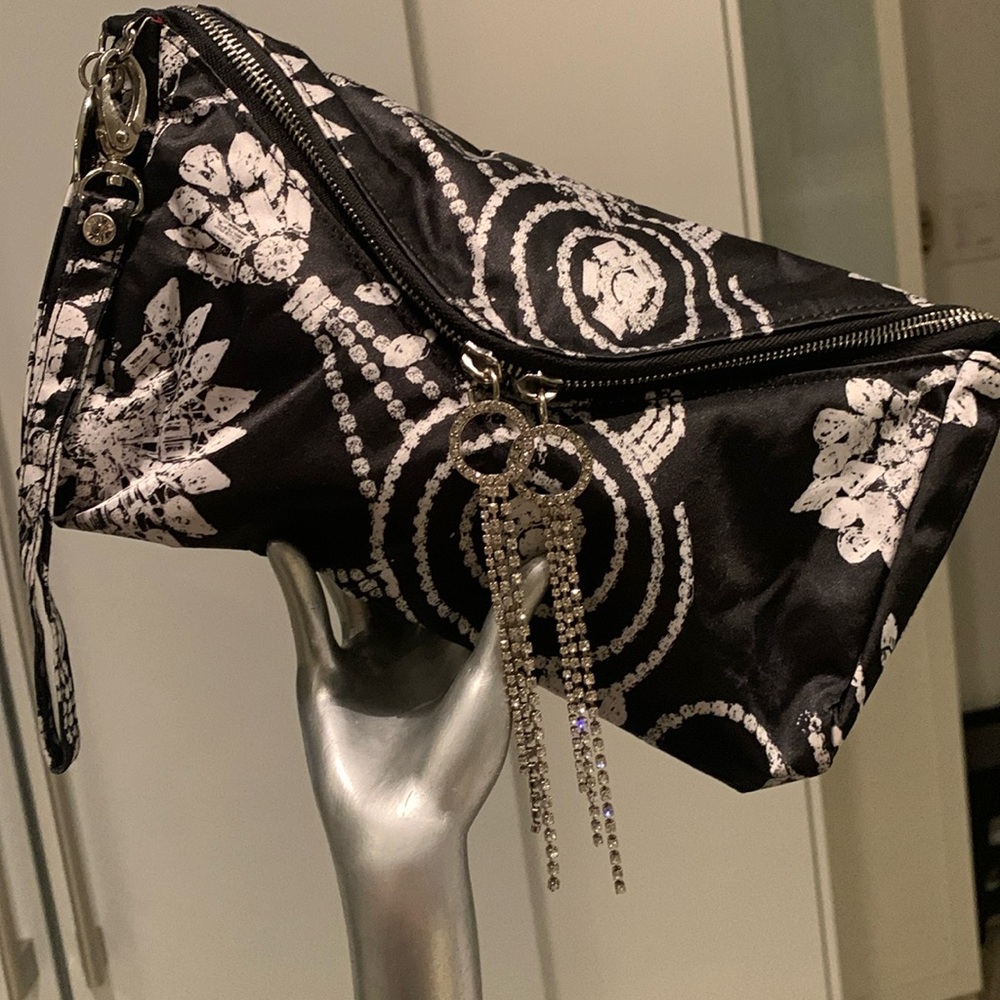 ERICKSON BEAMON Satin and Crystal Wristlet Clutch Pouch